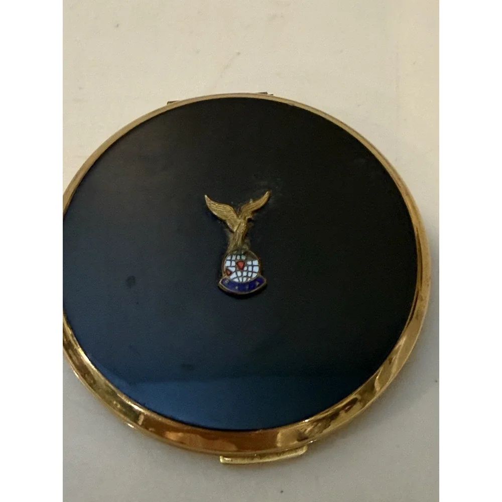 VTG Stratton RAFA Powder Compact Black Enamel Royal Air Force Sweetheart England